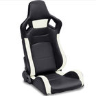 صندلی های قابل تنظیم صندلی های رانندگی سفید و سیاه PVC با صندلی ورزشی اتومبیل با یک نوار لغزنده